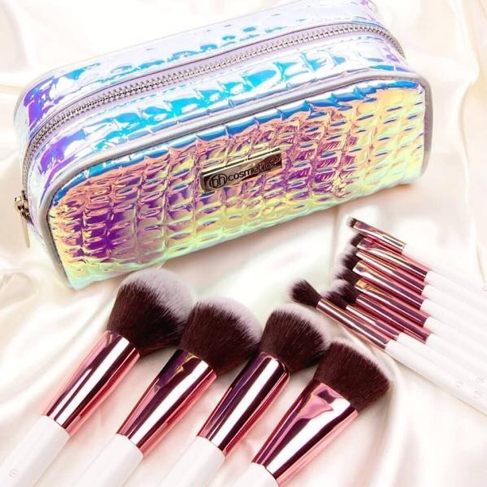 bộ cọ BH cosmetics crystal quartz 12 piece brush set with cosmetics case